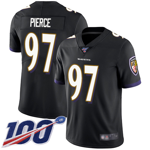 Baltimore Ravens Limited Black Men Michael Pierce Alternate Jersey NFL Football #97 100th Season Vapor Untouchable->nfl t-shirts->Sports Accessory